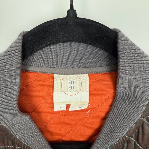 Anthropologie Hei Hei Velvet Relaxed Quilted Jacket Grey XS - Picture 8 of 10